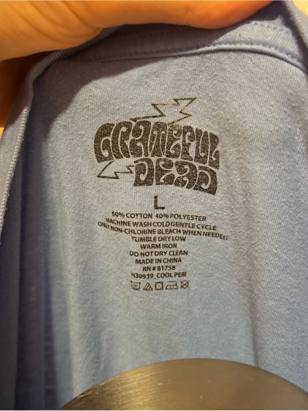 Light Blue Grateful Dead T-Shirt with Skeleton Print - Picture 5 of 5